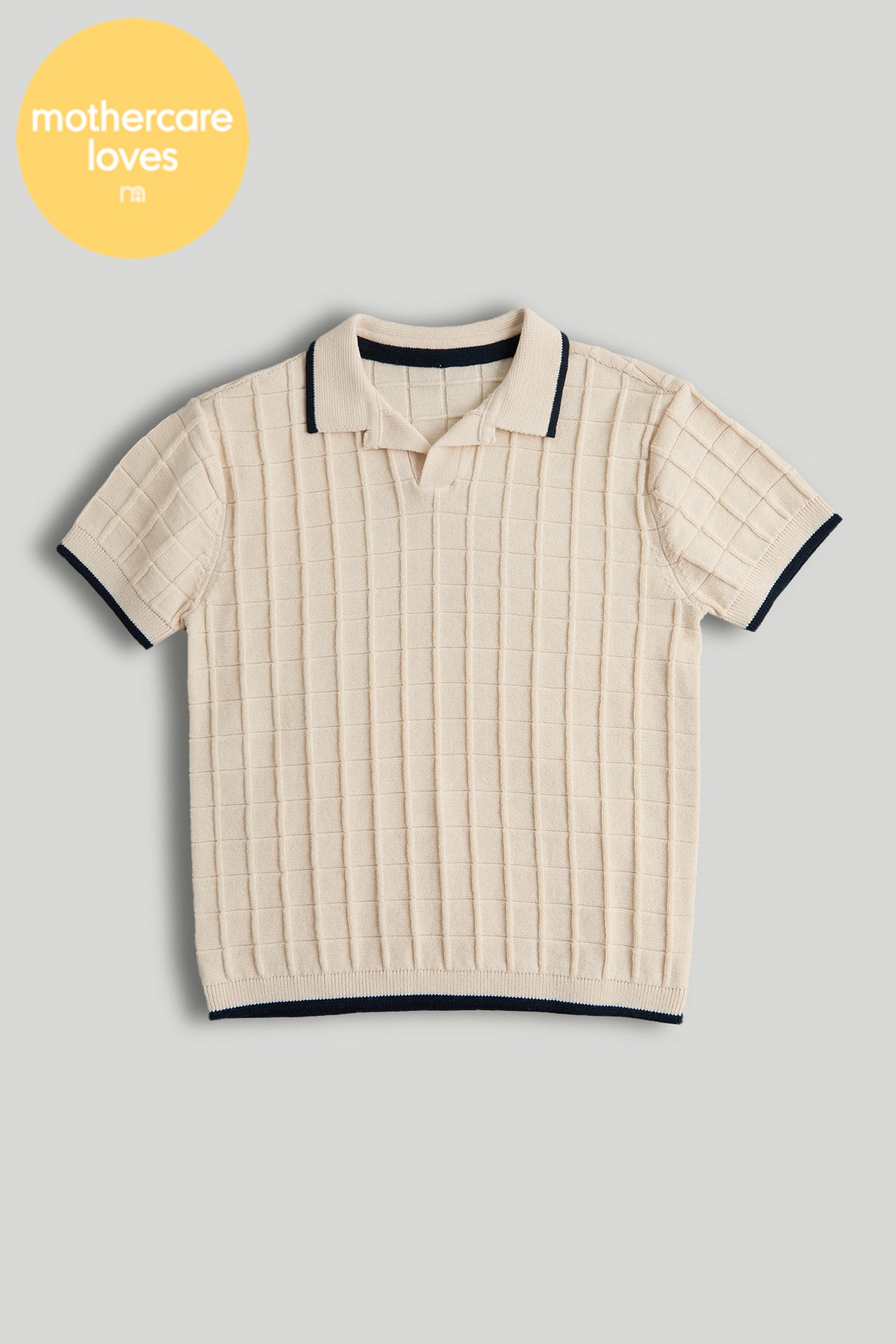 Tan Knitted Polo Shirt