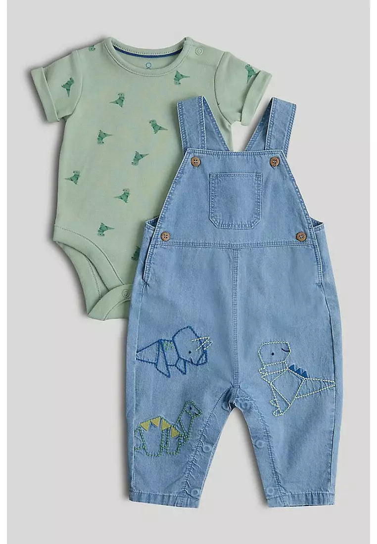 Denim Dungarees And Bodysuit Outfit