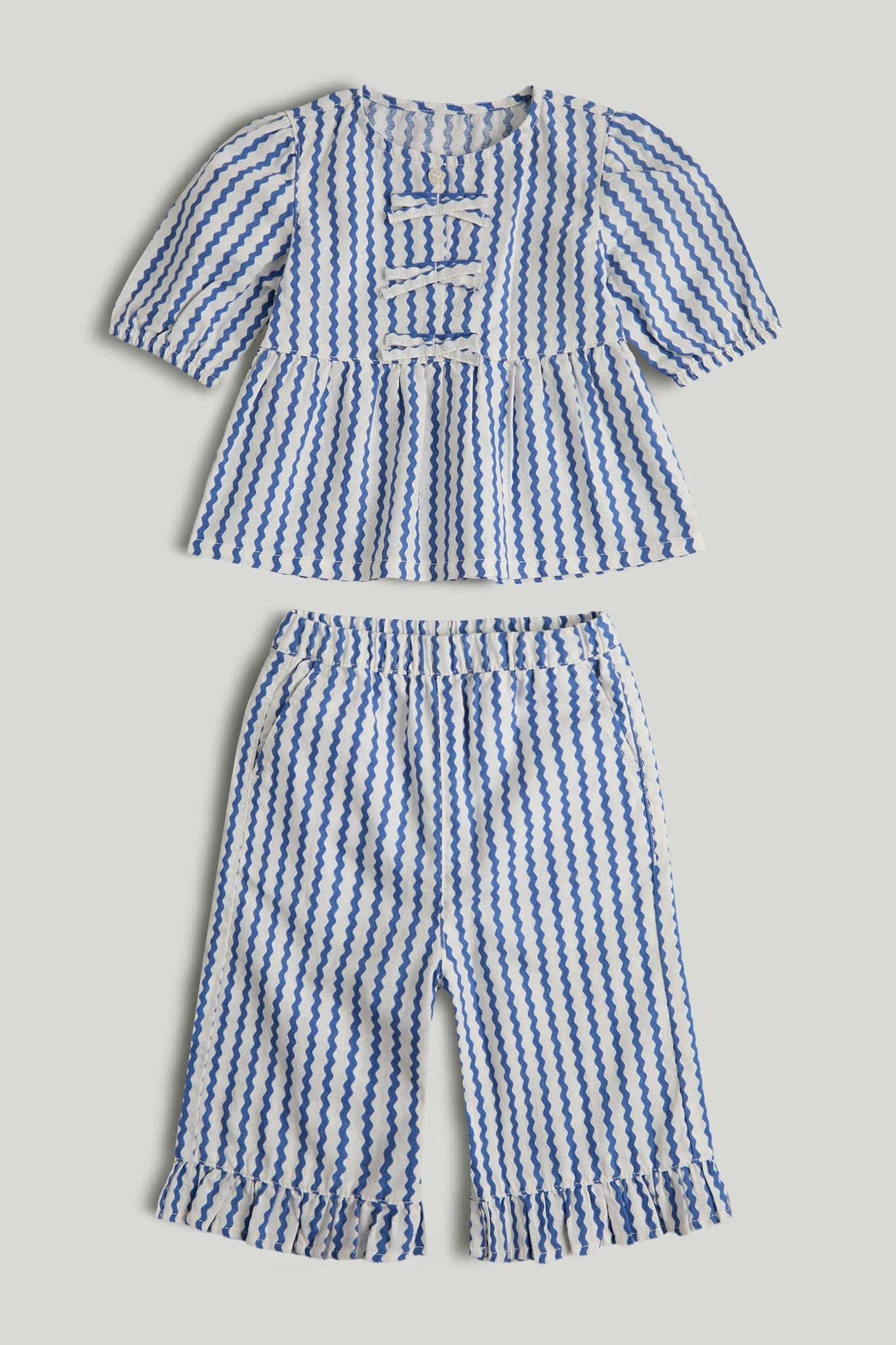 Linen-Look Top and Trousers Outfit