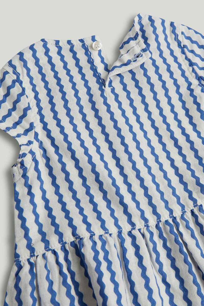 Linen-Look Striped Dress