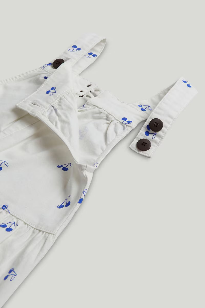 White Dungarees and T-Shirt Outfit
