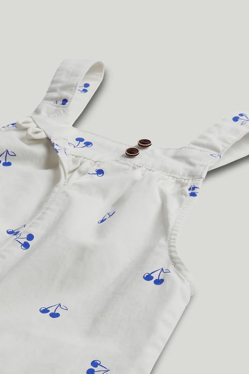White Dungarees and T-Shirt Outfit