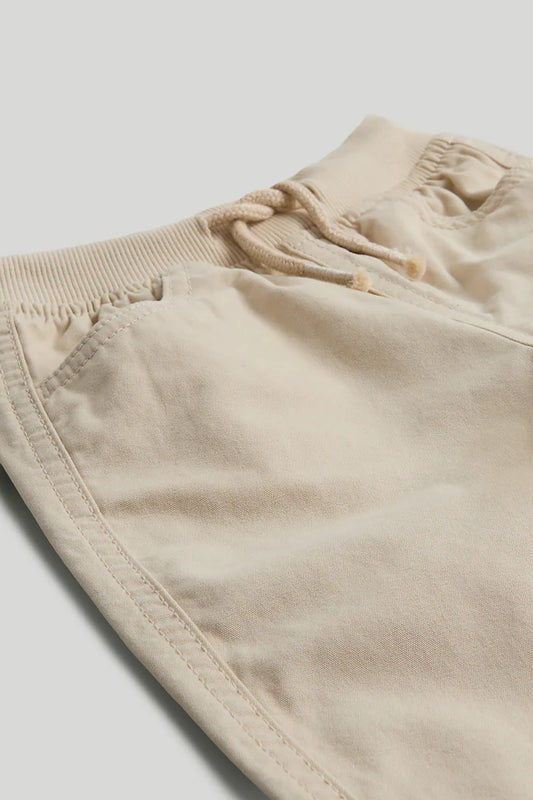 Beige Barrel-Leg Trousers