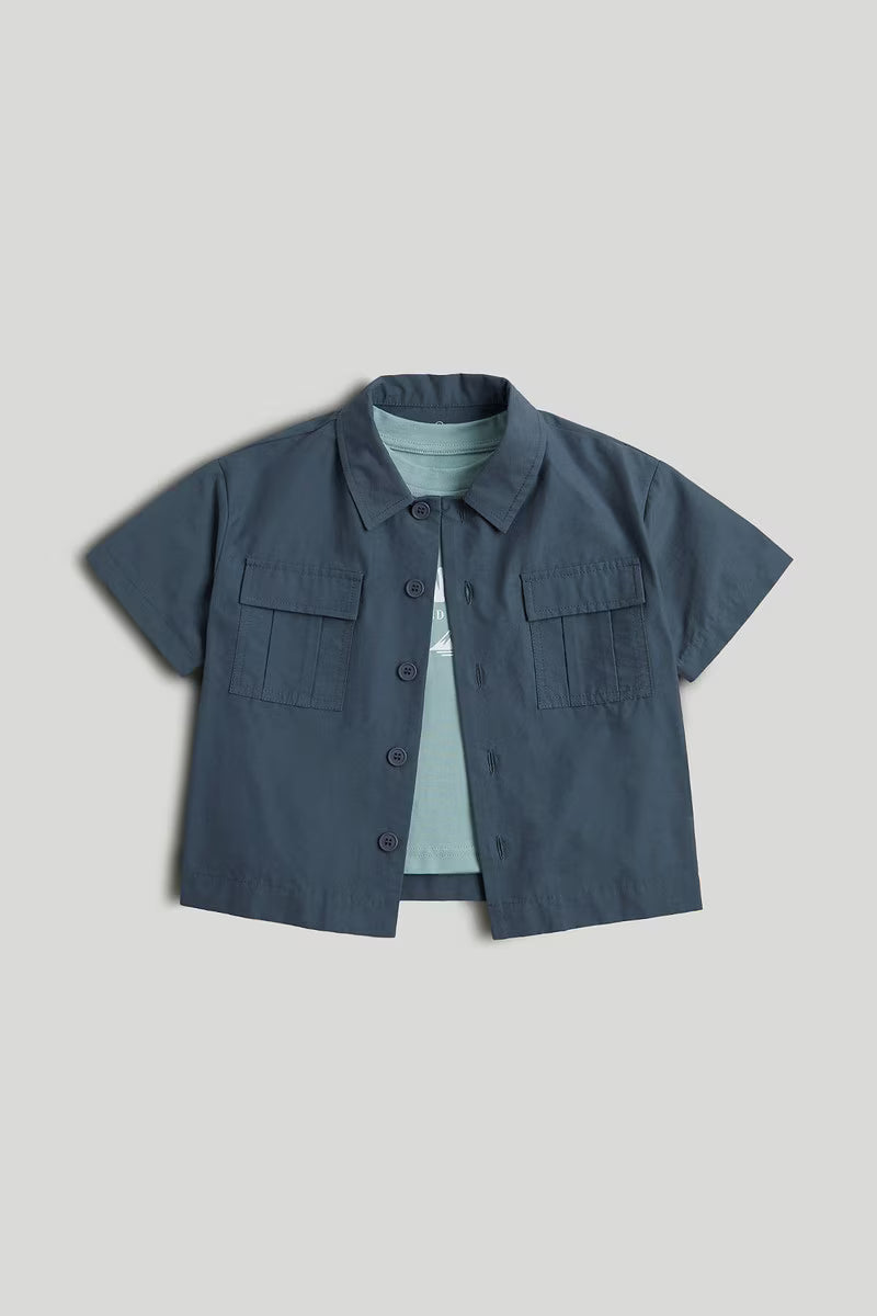 Navy Ripstop Shirt and T-Shirt Set