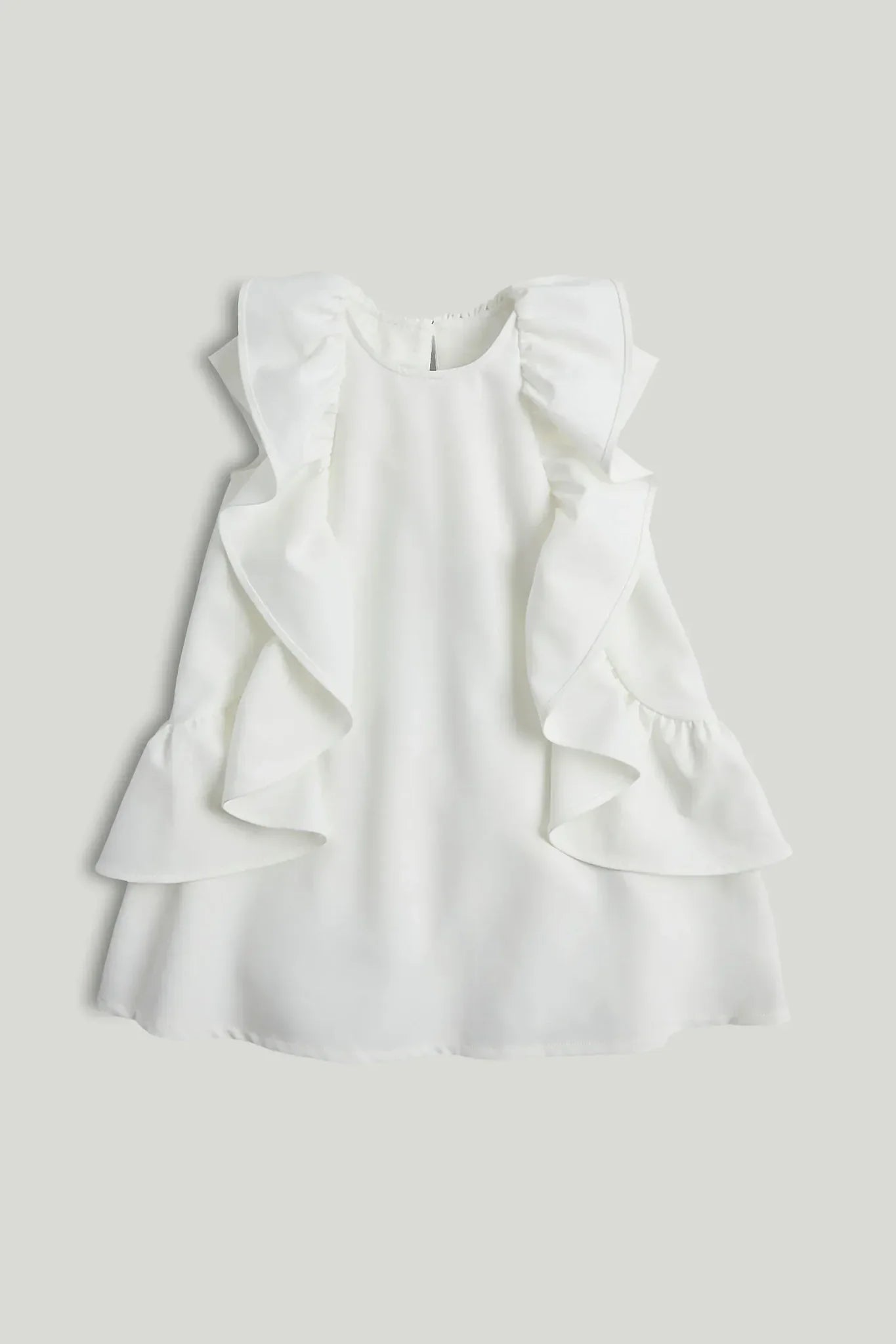 White Flutter Occasion Dress