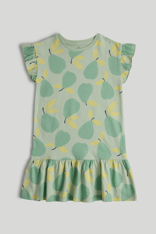 Green Pear Jersey Dress