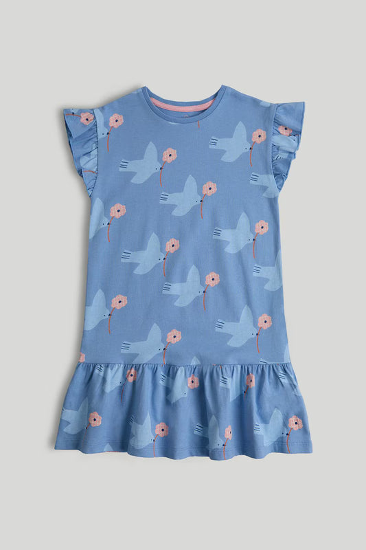 Blue Bird Jersey Dress