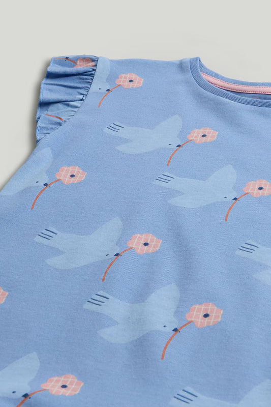 Blue Bird Jersey Dress