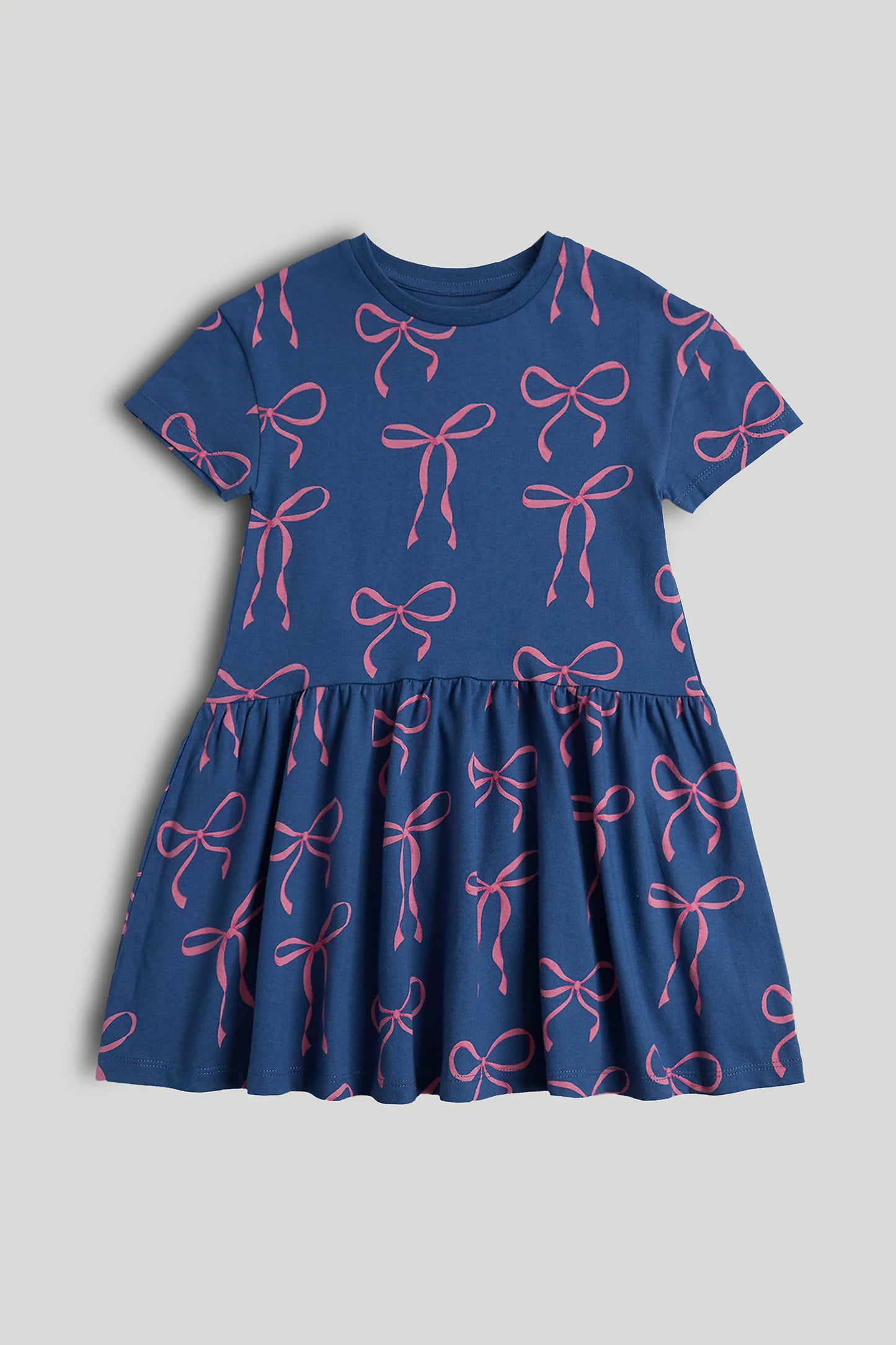 Navy Bows Jersey Dress