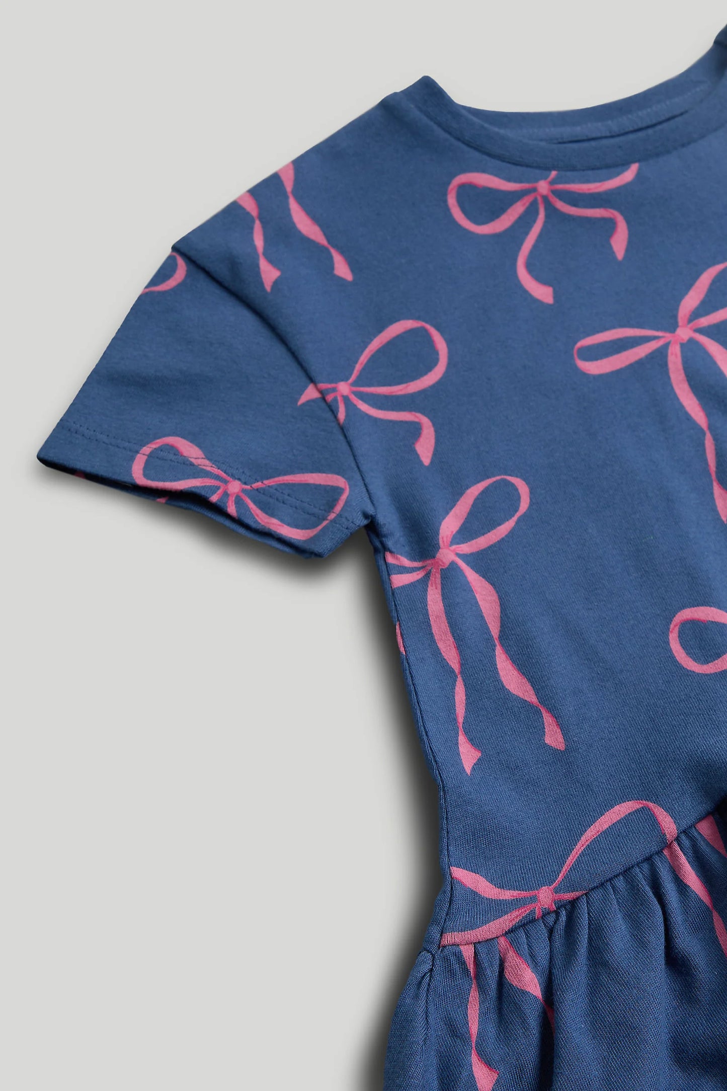 Navy Bows Jersey Dress
