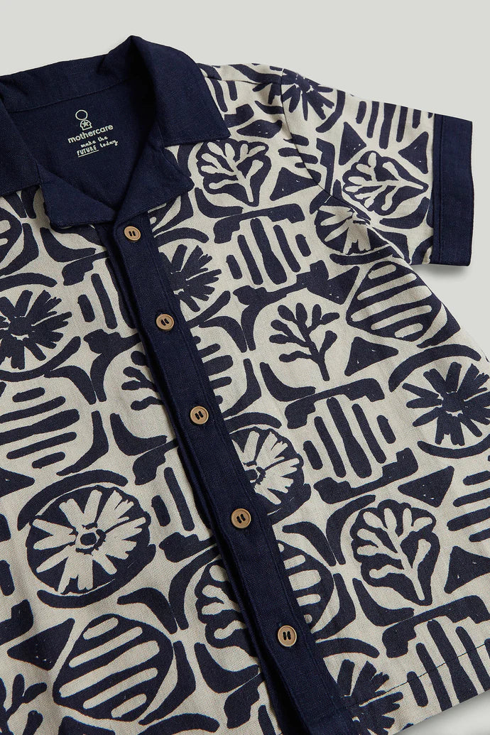 Blue Printed Shirt