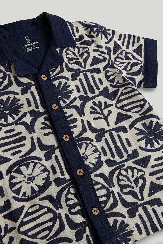 Blue Printed Shirt