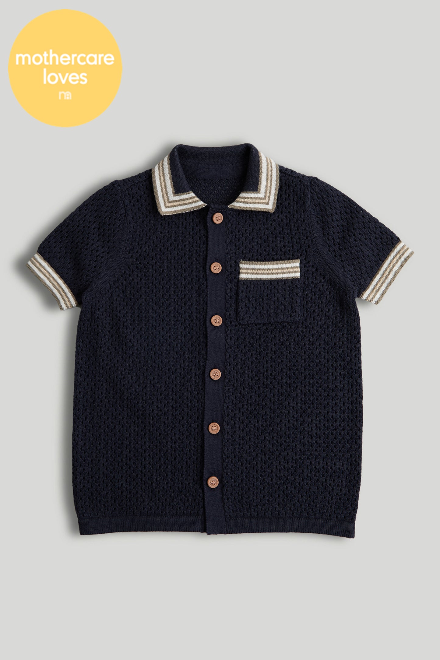 Navy Knitted Shirt