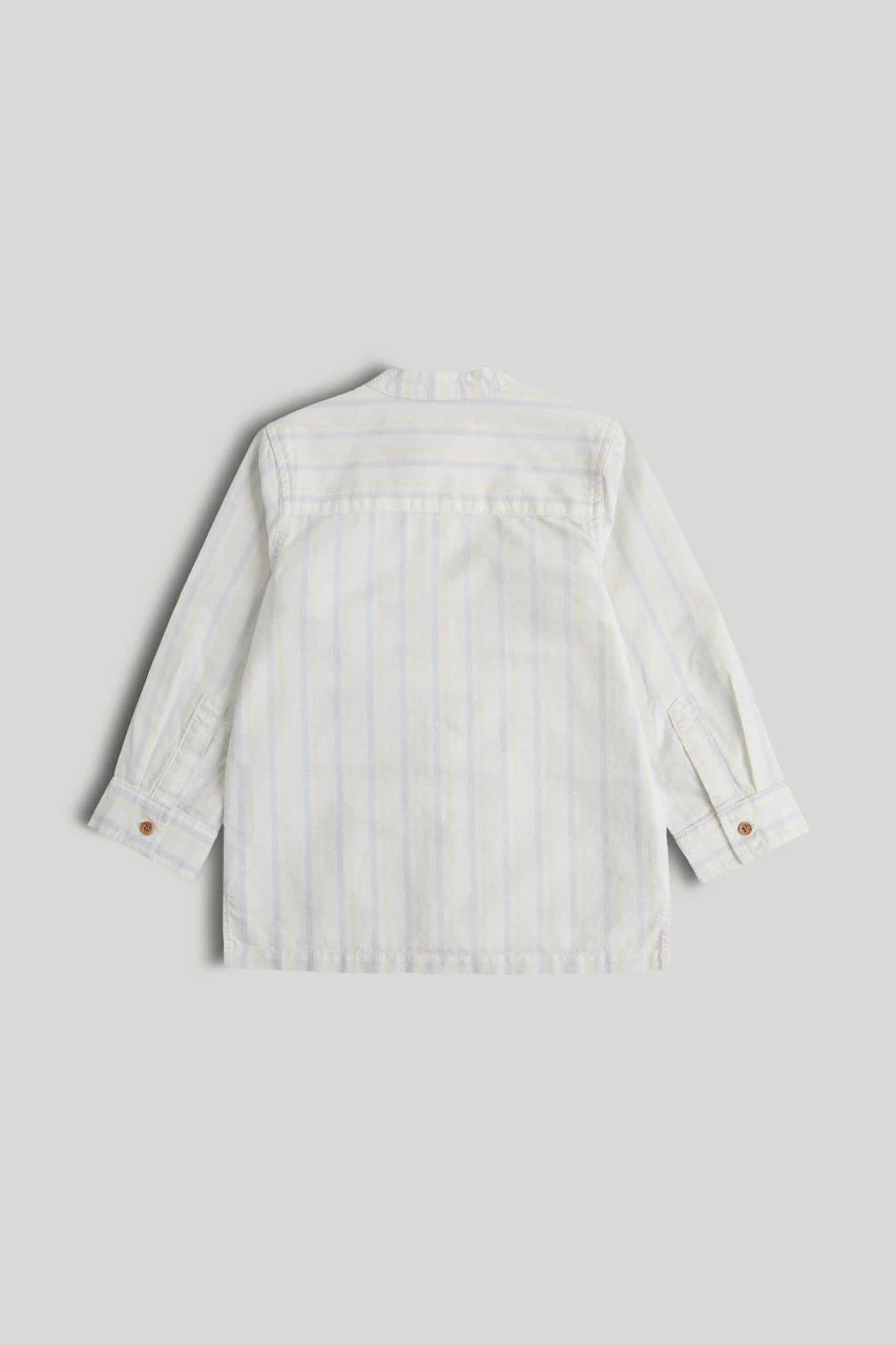 Striped Grandad Shirt and Shorts Outfit