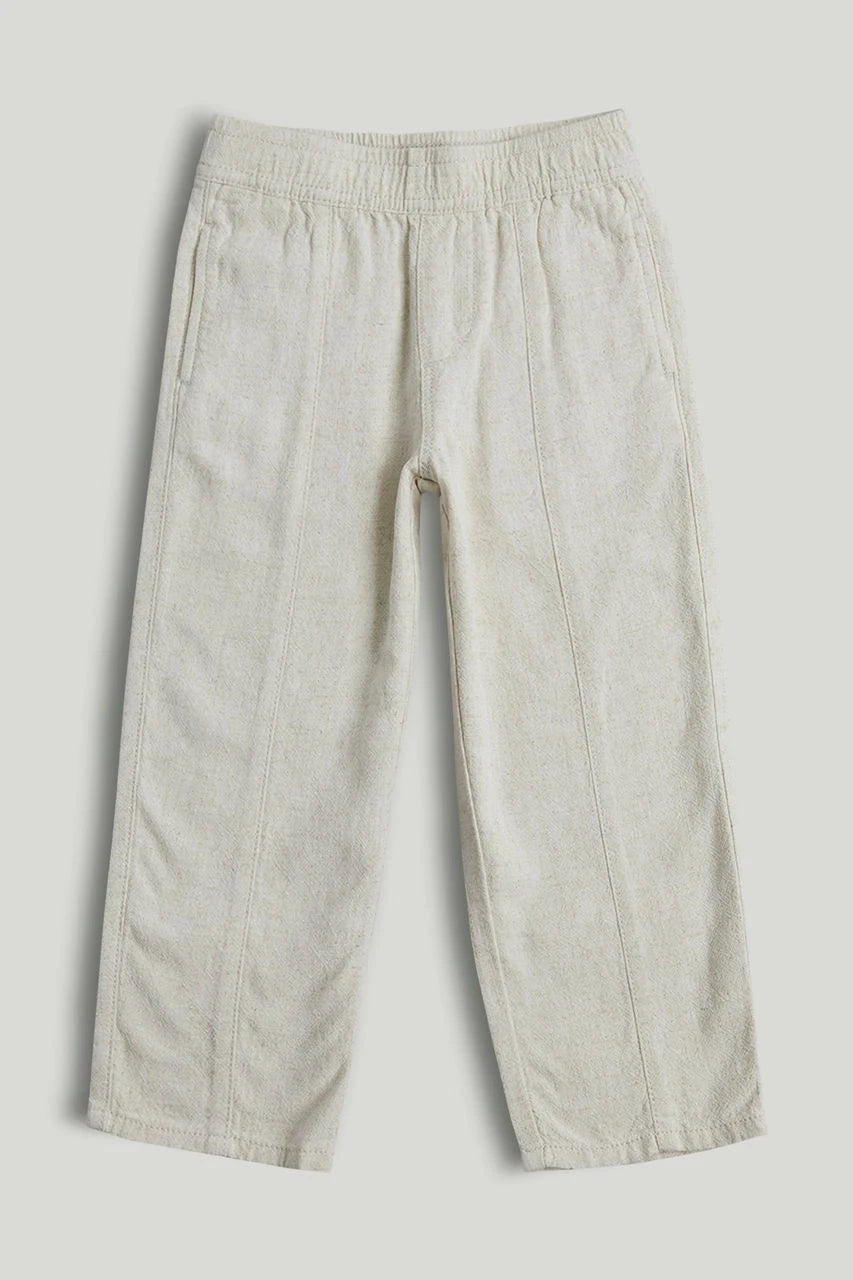 Stone Linen Blend Trousers