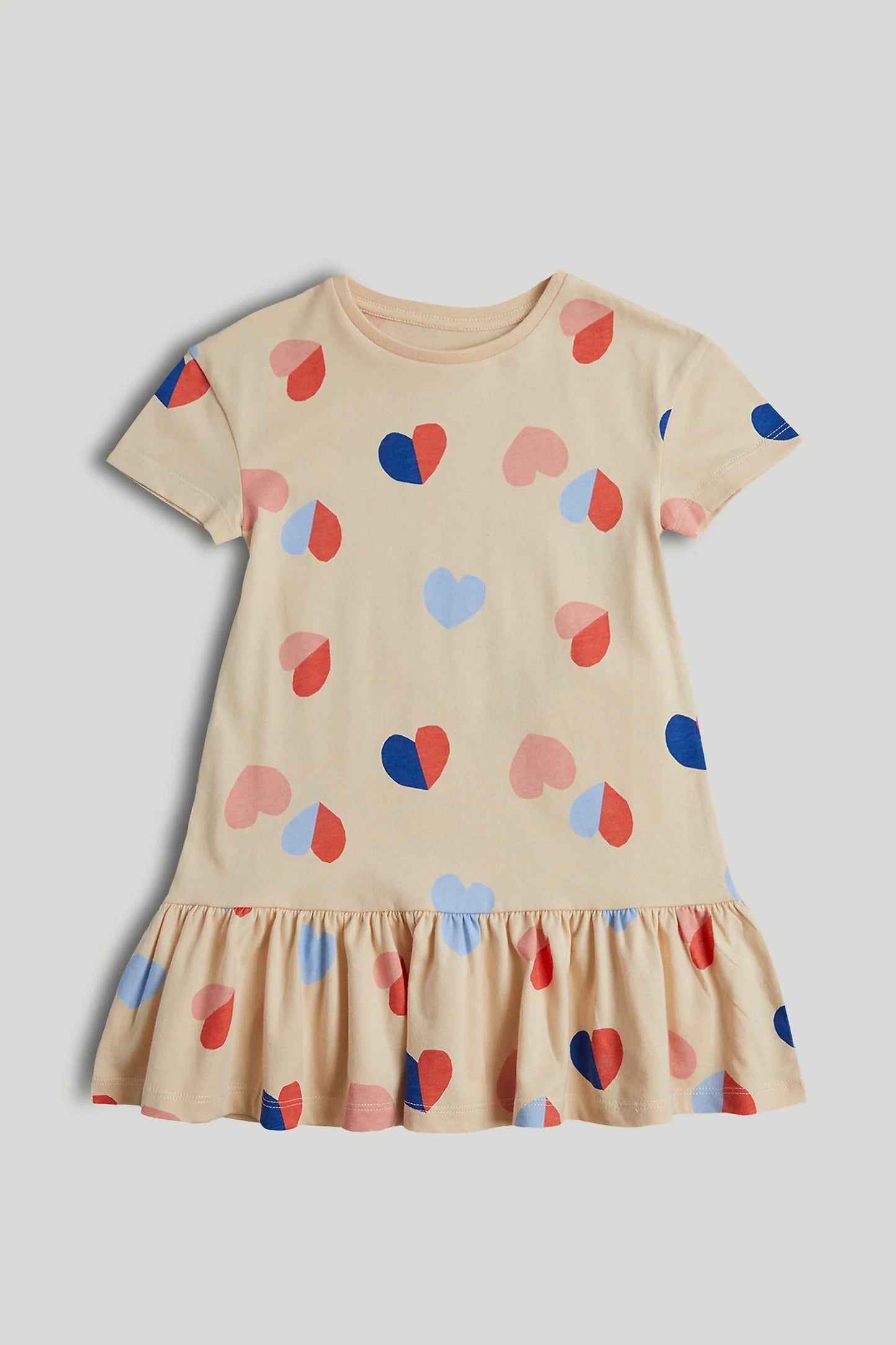 Peach Hearts Jersey Dress