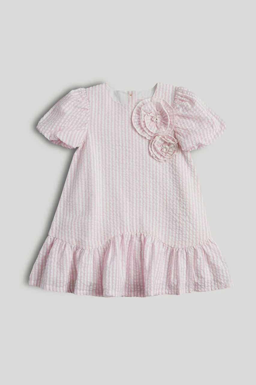 Pink Striped Cotton Dress