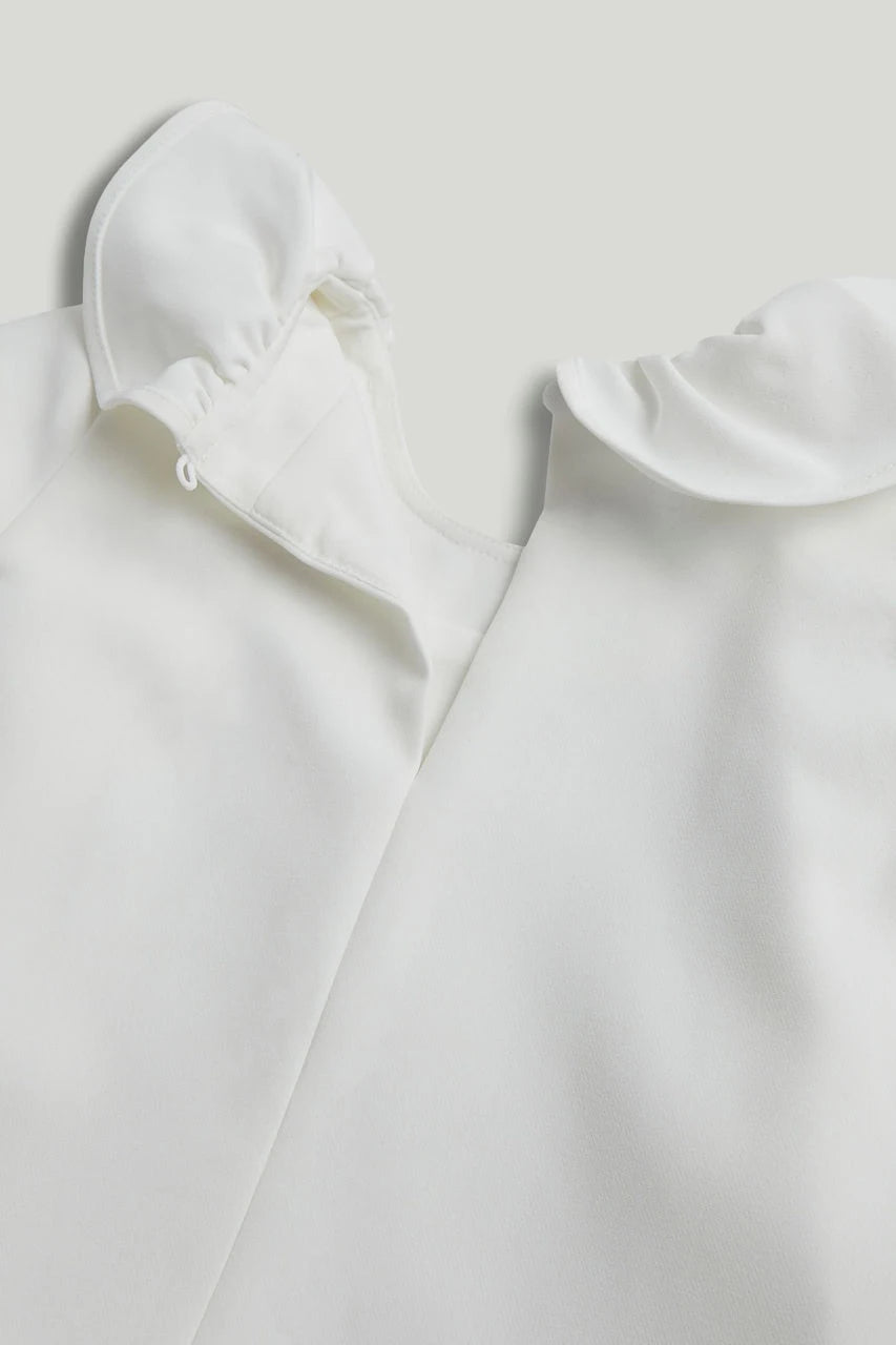 White Flutter Occasion Dress