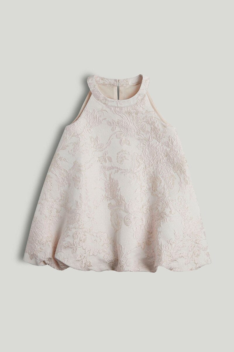 Pink Jacquard Occasion Dress