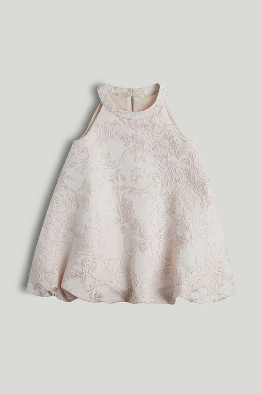 Pink Jacquard Occasion Dress