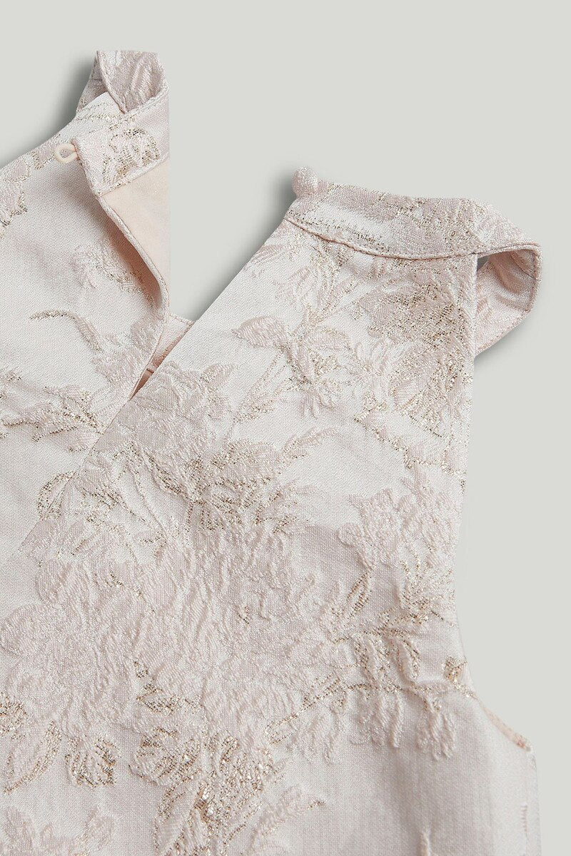 Pink Jacquard Occasion Dress