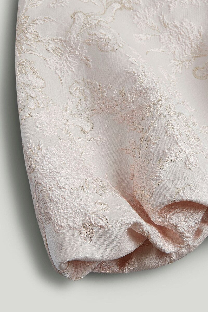 Pink Jacquard Occasion Dress