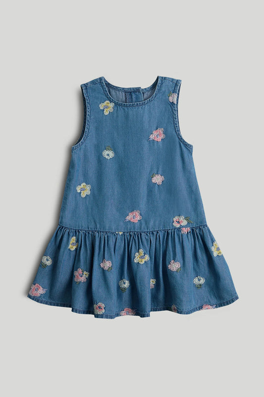 Blue Embroidered Dress