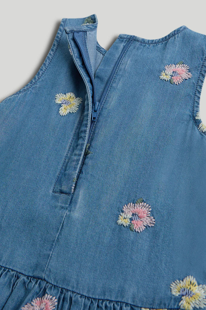 Blue Embroidered Dress