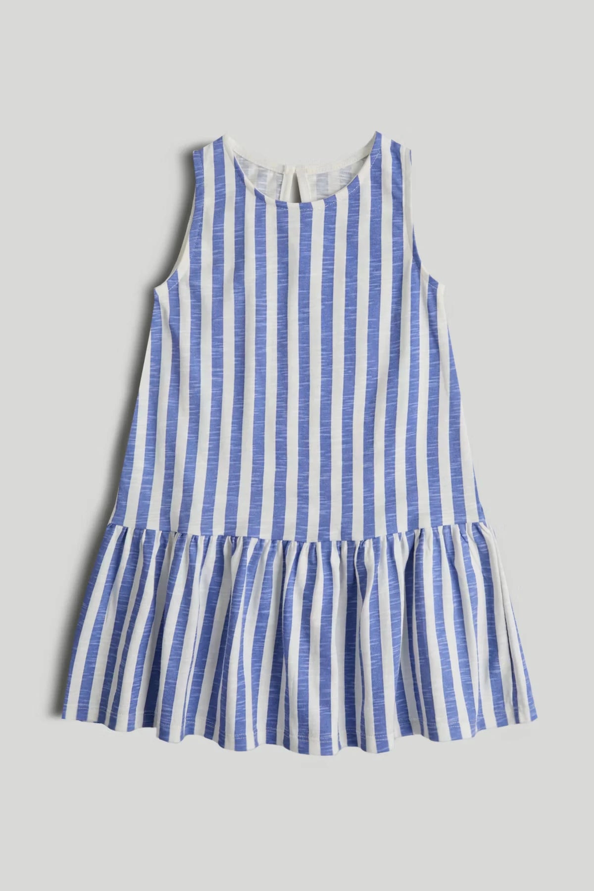 Blue Striped Frill Dress