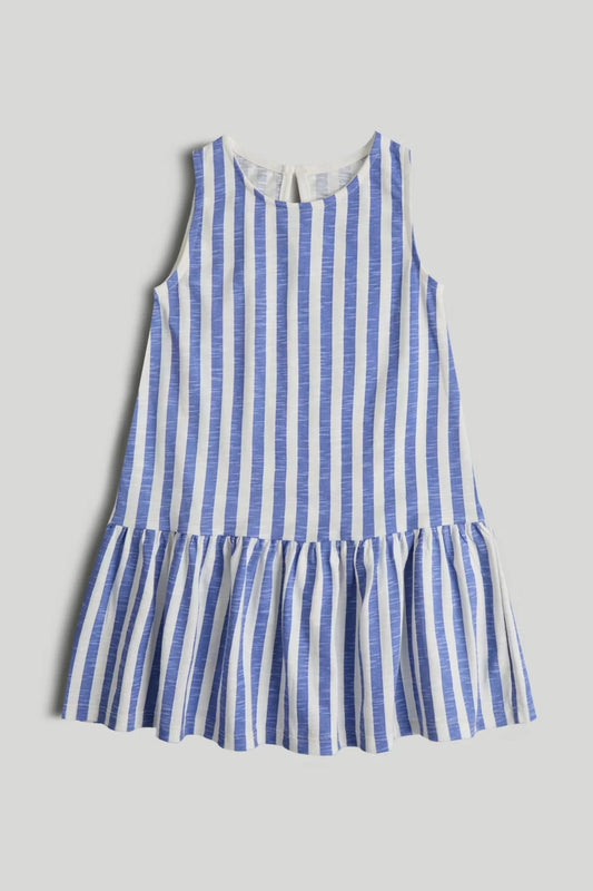Blue Striped Frill Dress