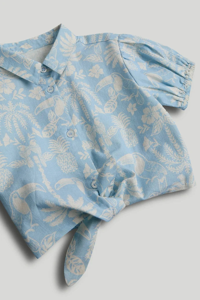 Blue Tropical Blouse