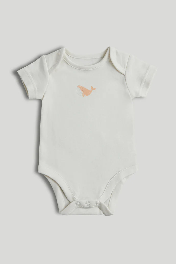 5 Pack Whales Short-Sleeved Bodysuits