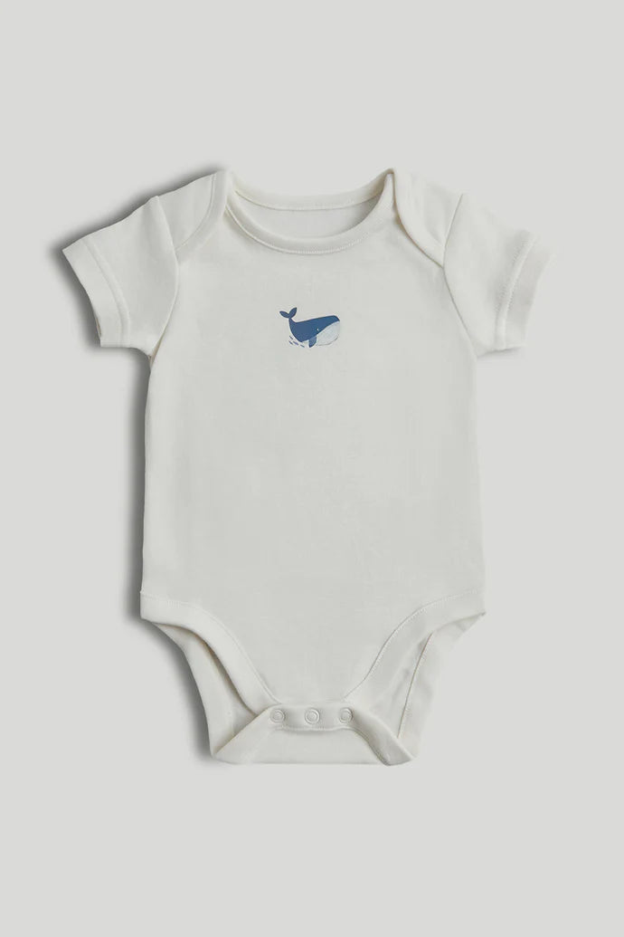 5 Pack Whales Short-Sleeved Bodysuits