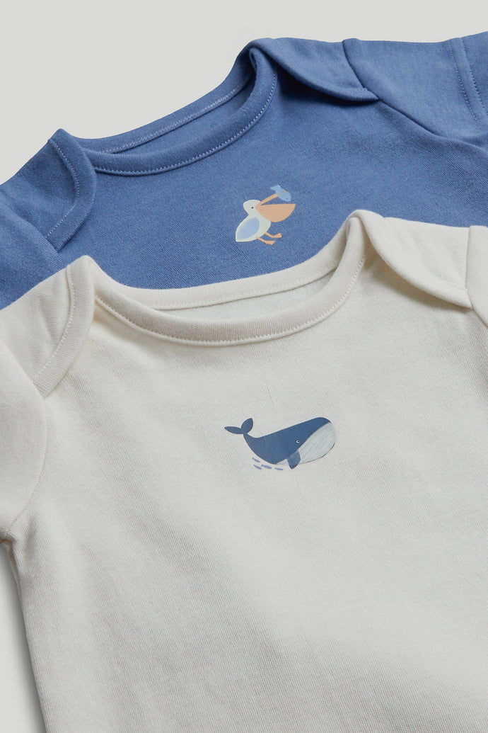 5 Pack Whales Short-Sleeved Bodysuits