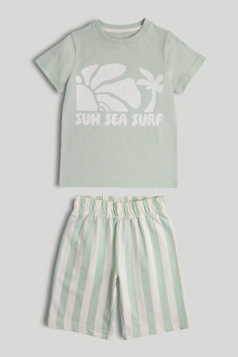 Green T-Shirt and Shorts Outfit