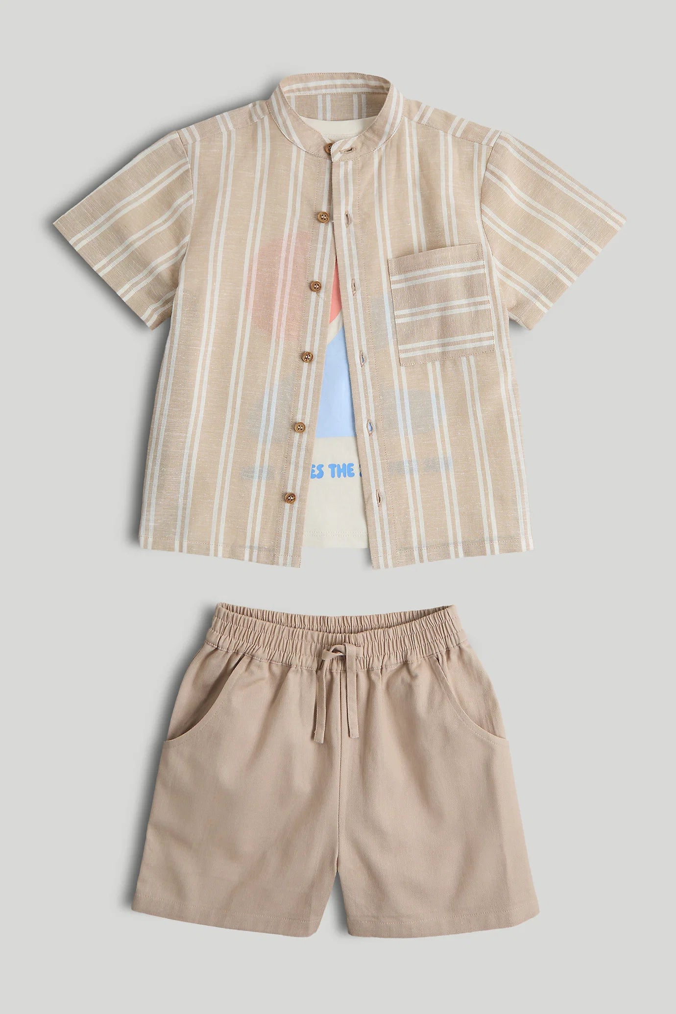 Shirt, T-Shirt and Shorts Outfit