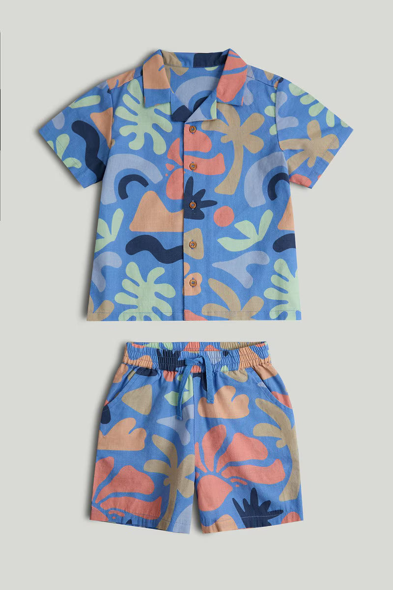 Tropical Shirt and Shorts Outfit
