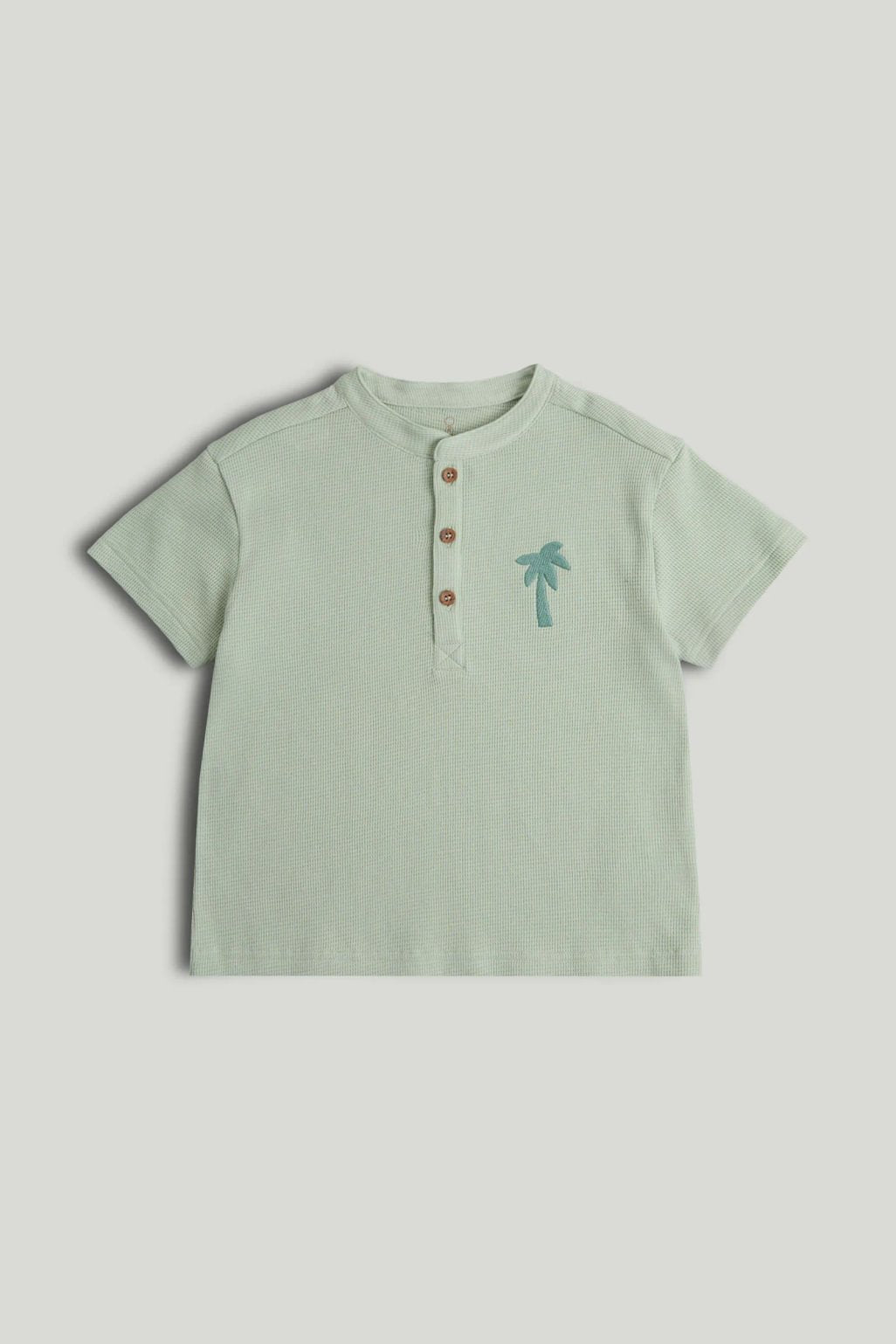 Green Waffle Henley T-Shirt