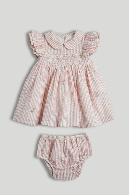 My First Pink Dress And Knickers Outfit