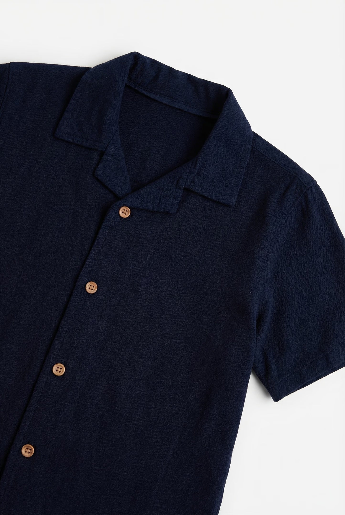 Navy Linen Blend Shirt
