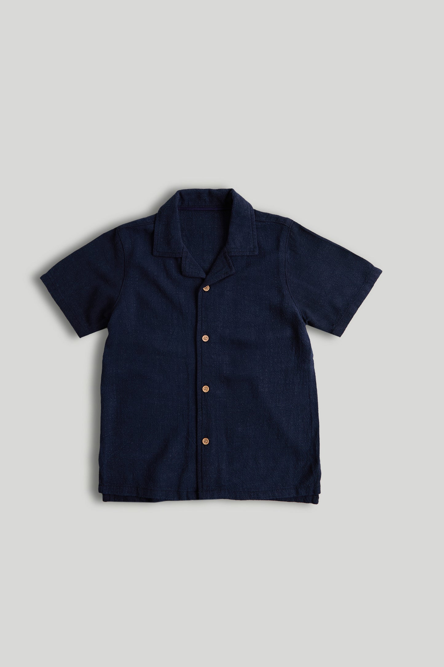 Navy Linen Blend Shirt