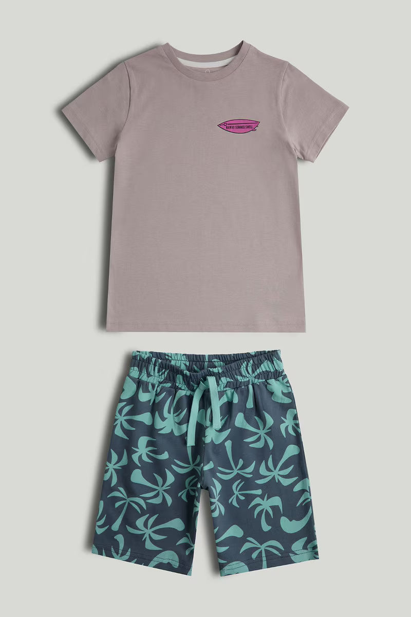 Tropical T-Shirt and Shorts Outfit