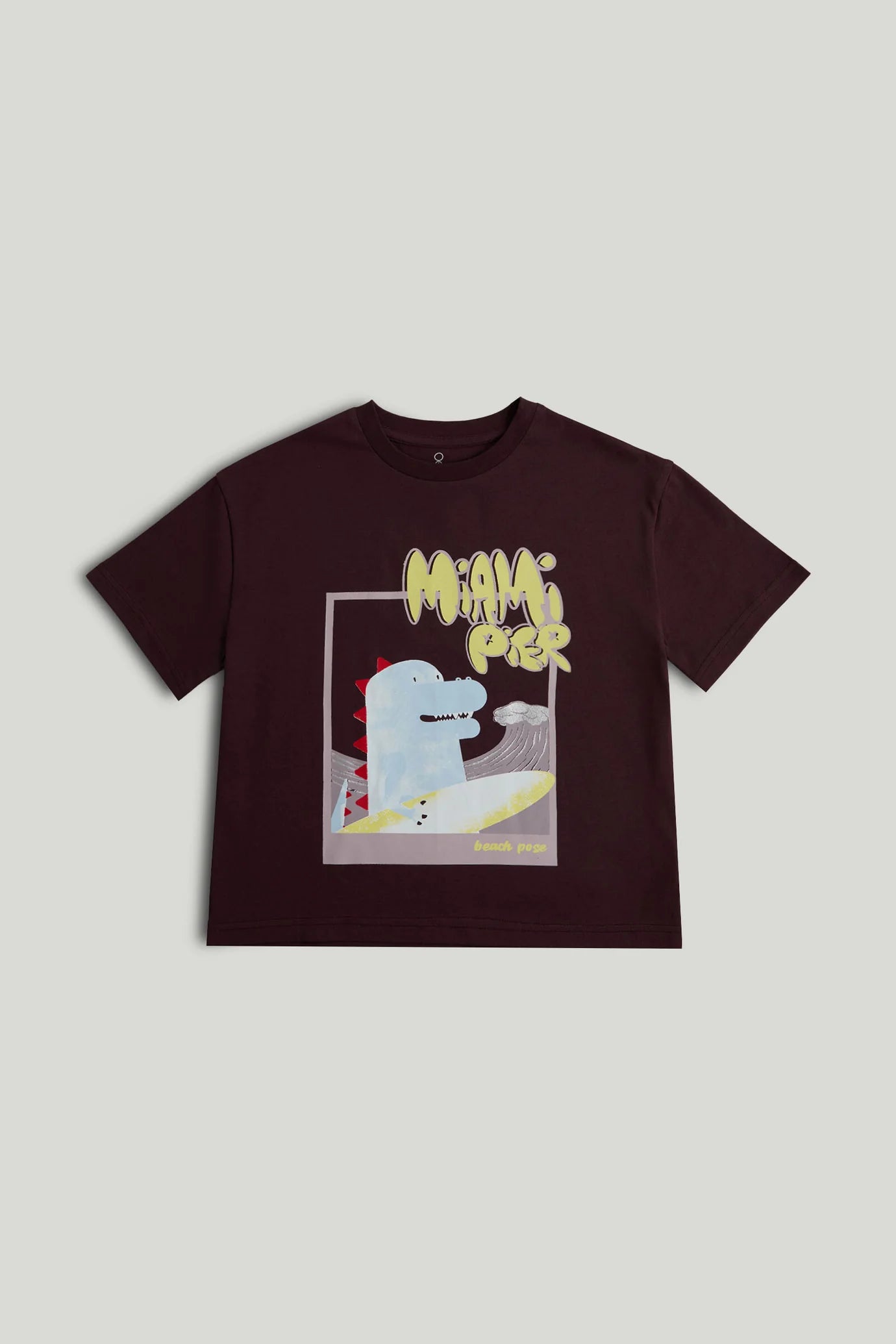 Brown Dinosaur Surf T-Shirt