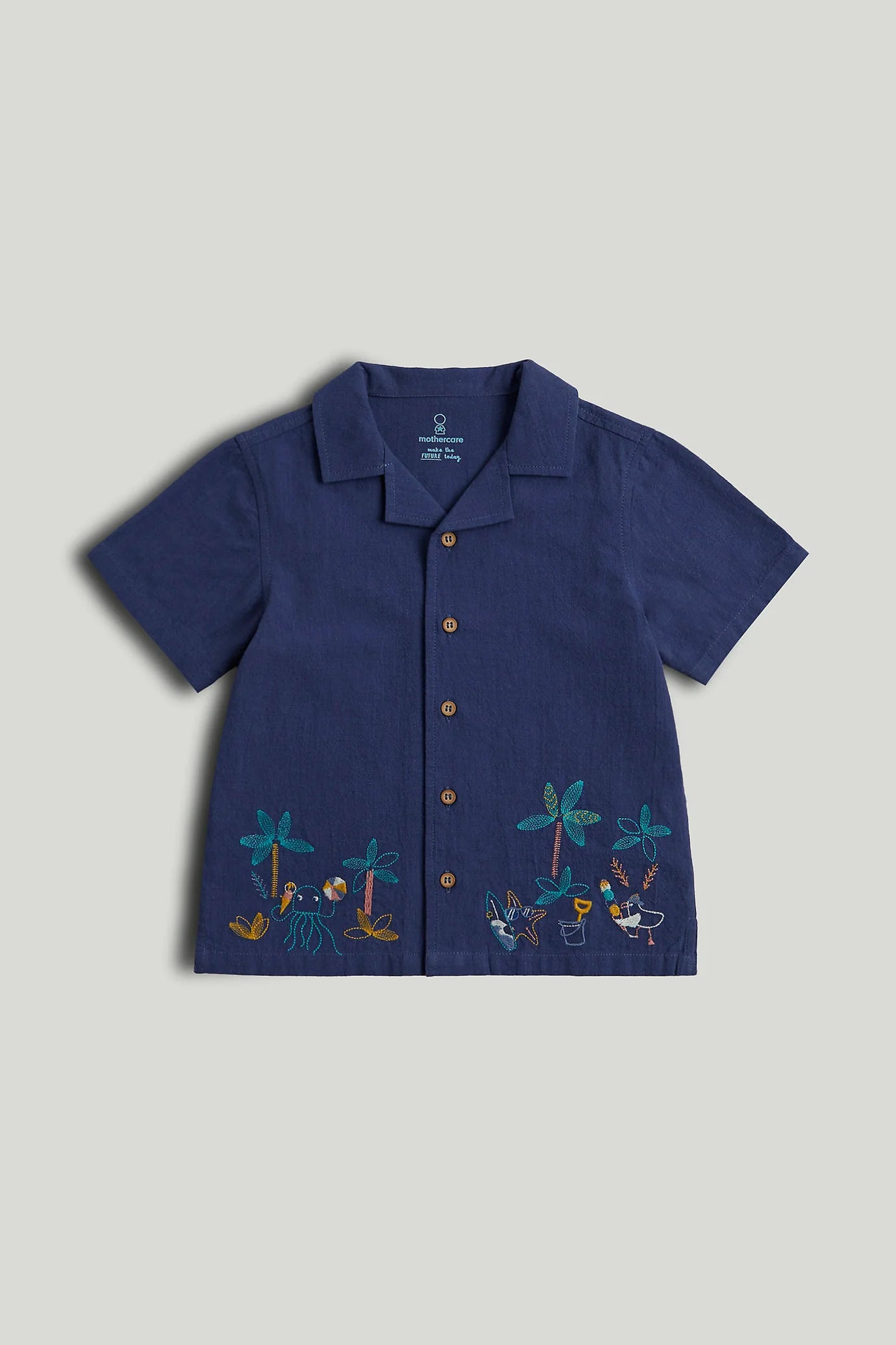 Blue Embroidered Shirt