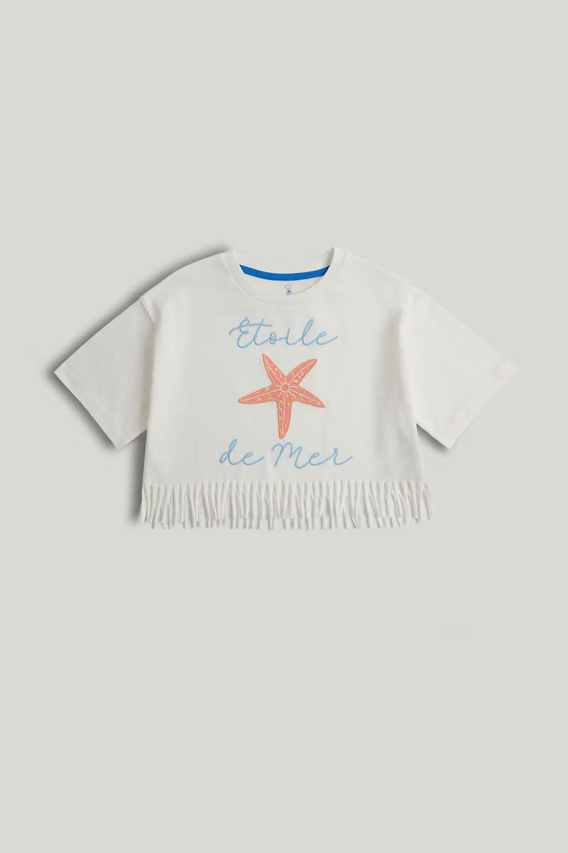 White Fringed T-Shirt