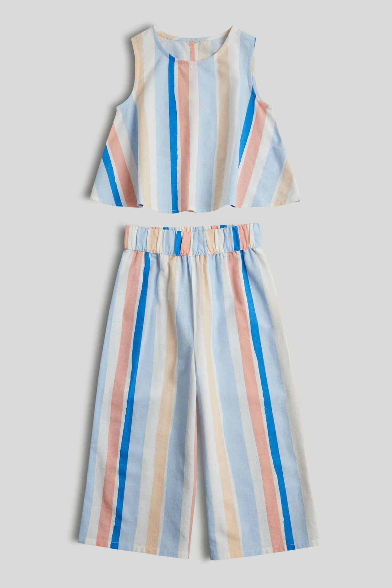 Striped Top and Culottes Outfit
