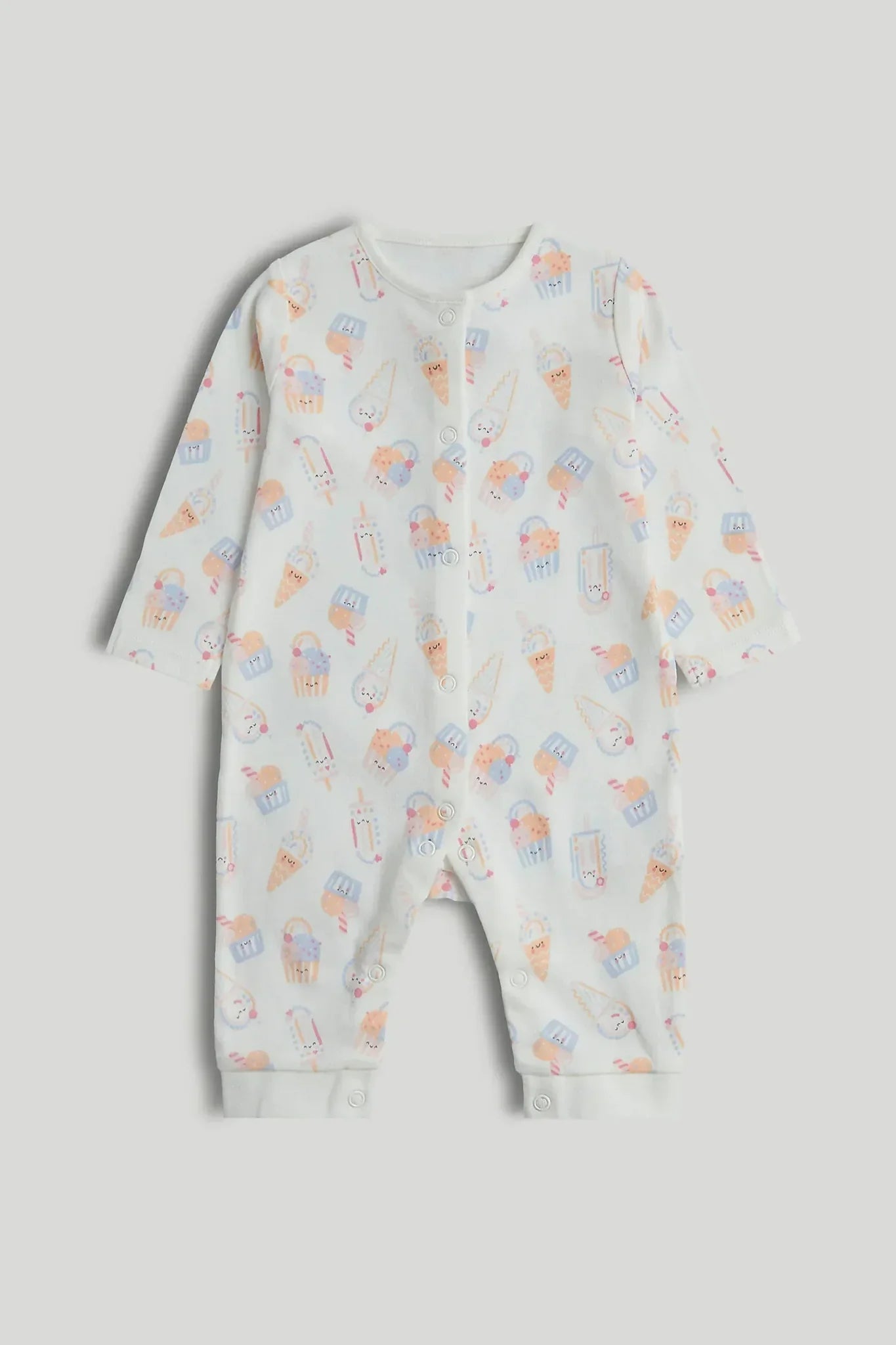 3 Pack Ice Cream Footless Sleepsuits
