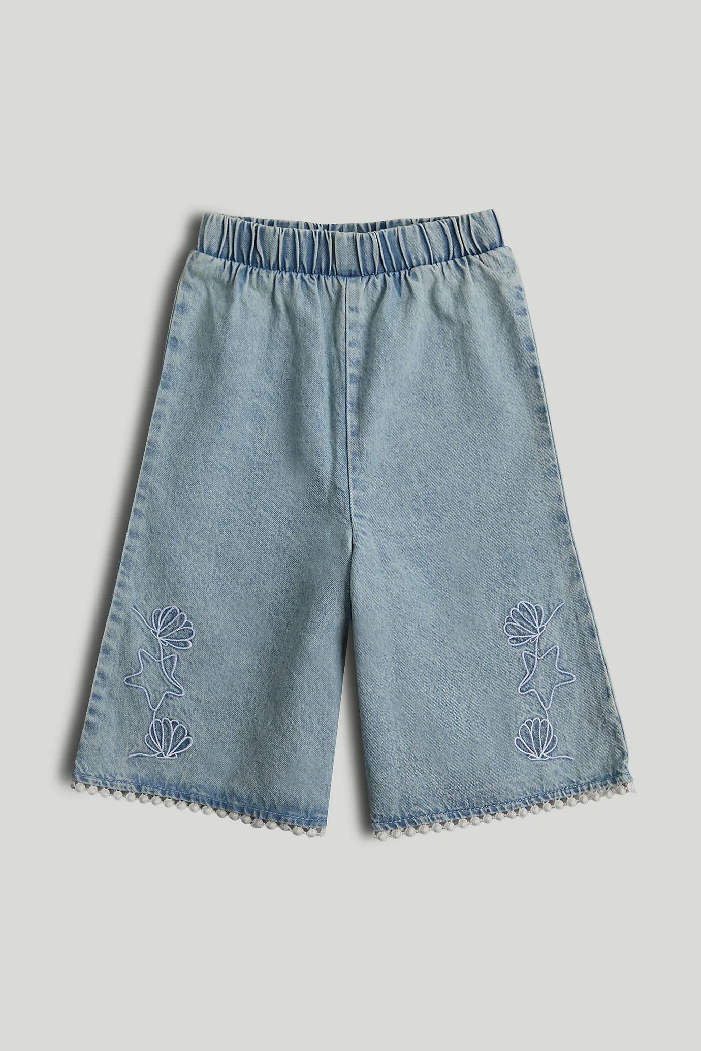 Chambray Wide Leg Trousers
