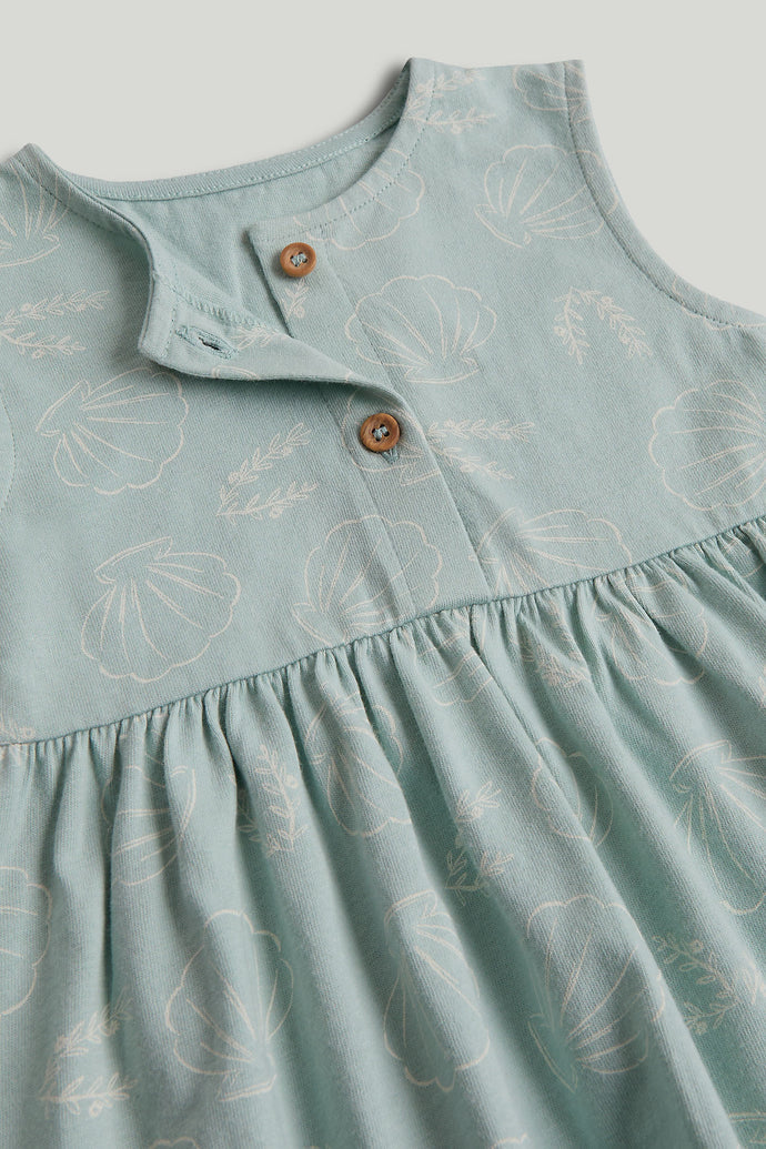 Blue Seashell Jersey Dress