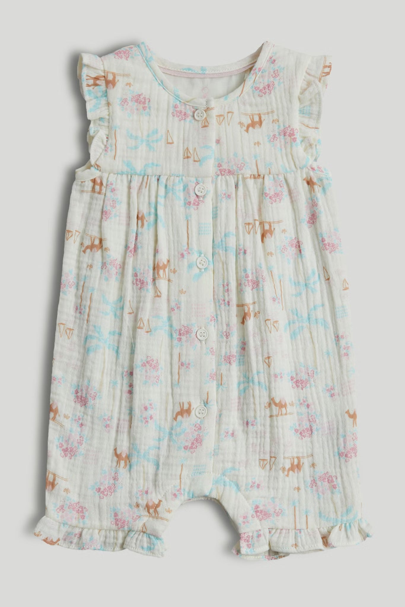 Camel Cotton Romper